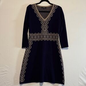 Elegant Purple and Beige Lace Dress